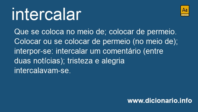 Significado de intercalarei