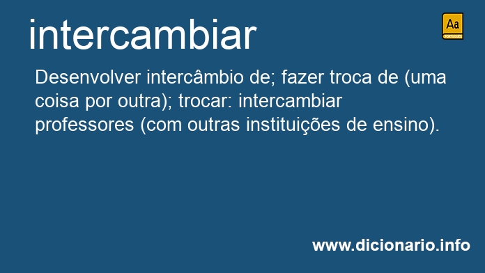 Significado de intercambiveis