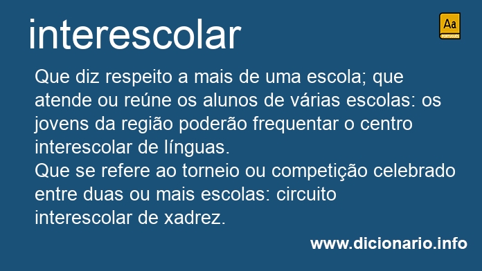 Significado de interescolar