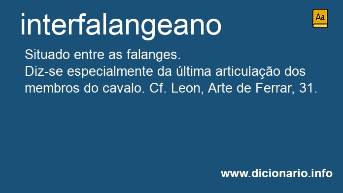 Significado de interfalangeano