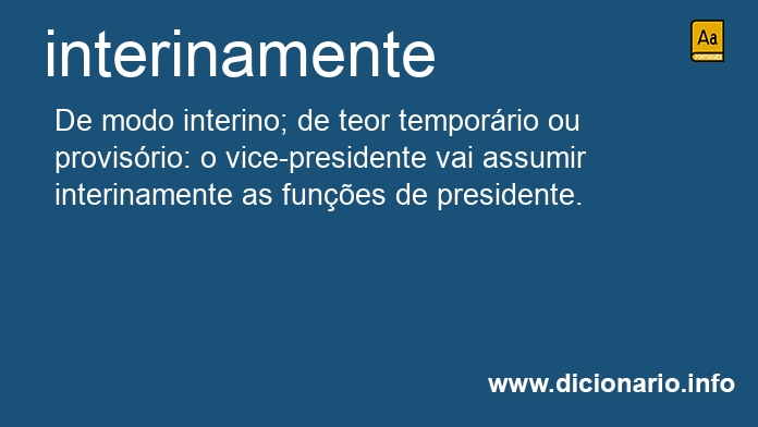 Significado de interinamente