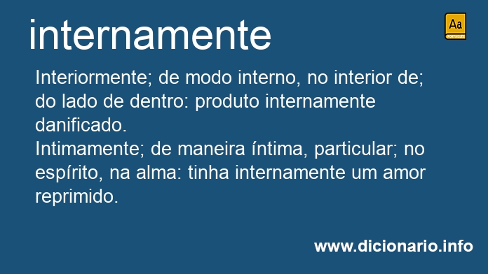 Significado de internamente
