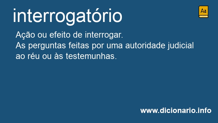 Significado de interrogatrio