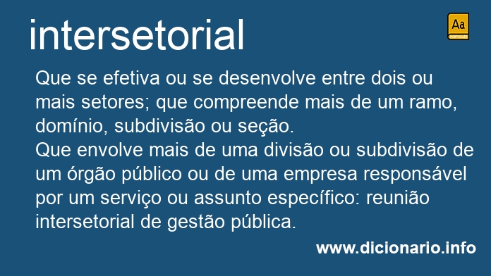 Significado de intersetorial