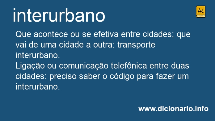 Significado de interurbana
