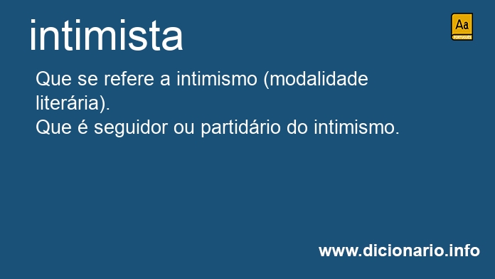 Significado de intimistas