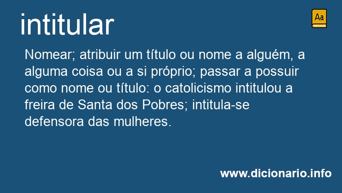 Significado de intitularia