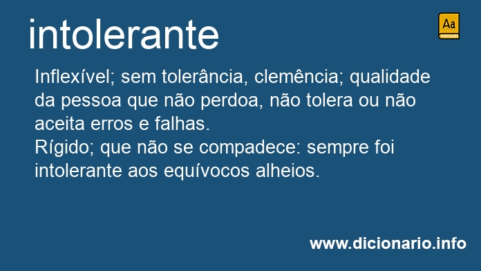 Significado de intolerante