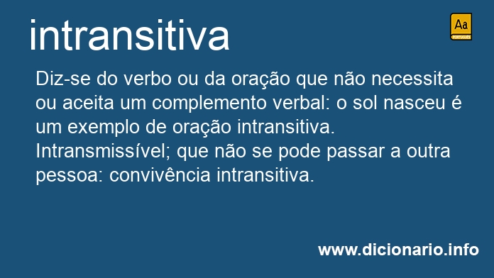 Significado de intransitiva