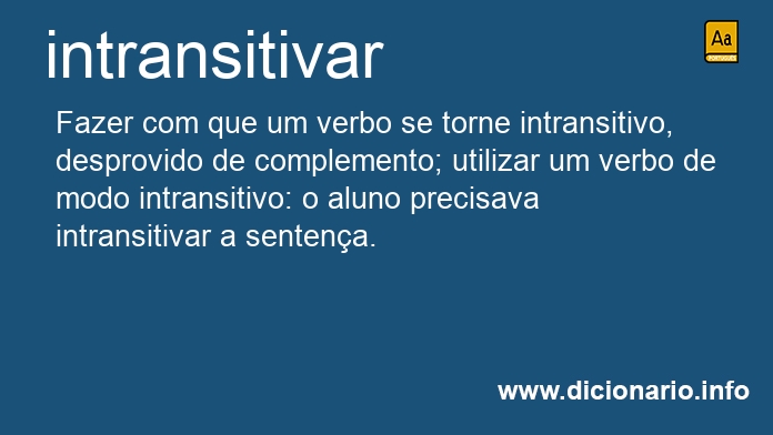 Significado de intransitivar