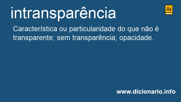 Significado de intransparncia