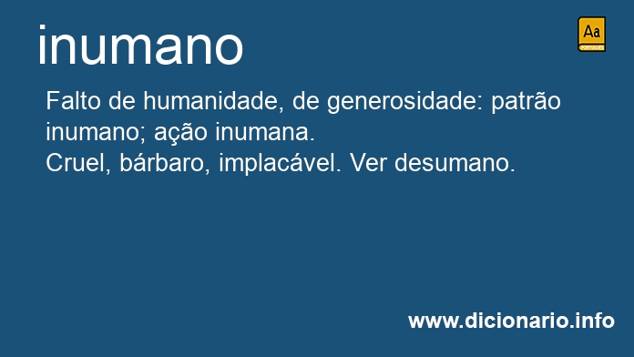 Significado de inumano