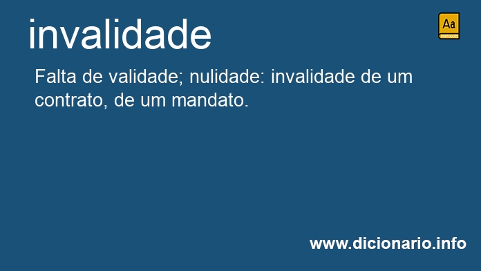 Significado de invalidade