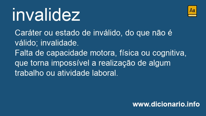 Significado de invalidez