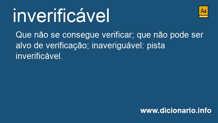 Significado de inverificvel