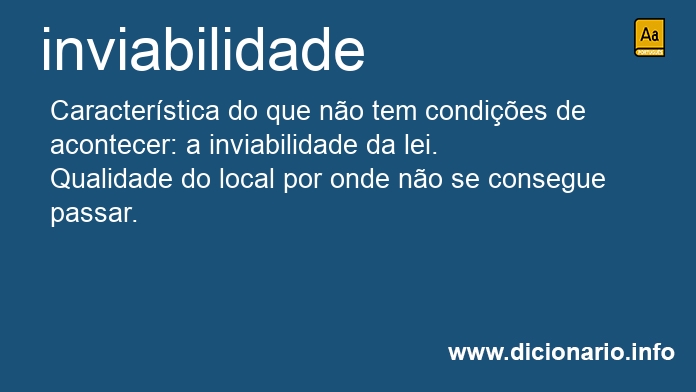 Significado de inviabilidade