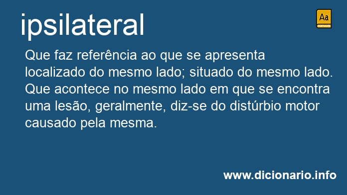 Significado de ipsilateral