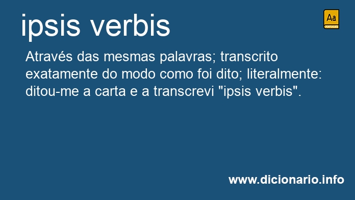 Significado de ipsis verbis