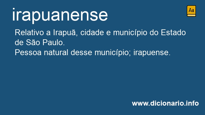 Significado de irapuanense
