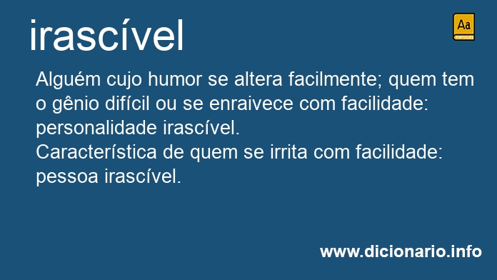 Significado de irascvel