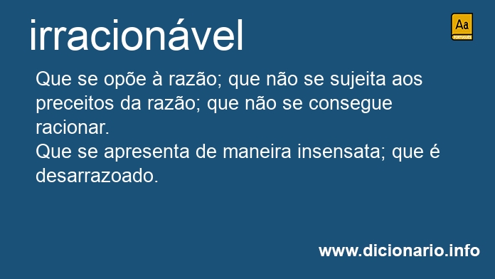 Significado de irracionvel