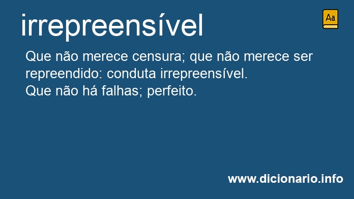 Significado de irrepreensveis