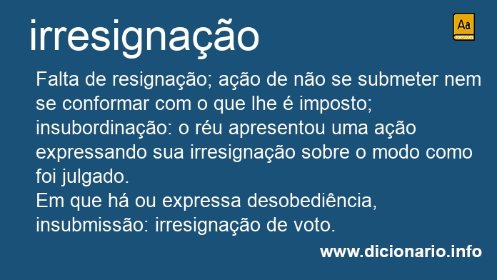 Significado de irresignao