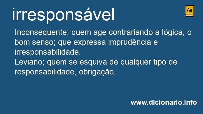 Significado de irresponsvel