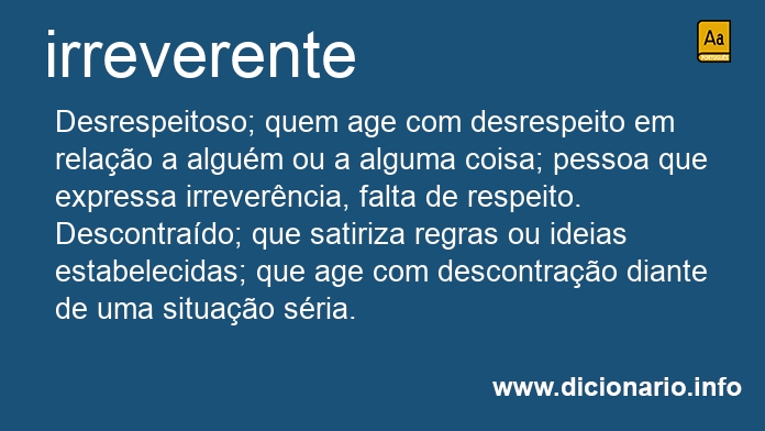 Significado de irreverente