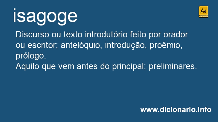 Significado de isagoge