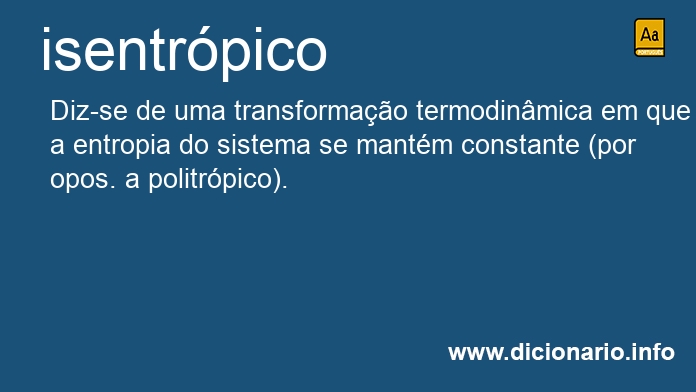 Significado de isentrpica