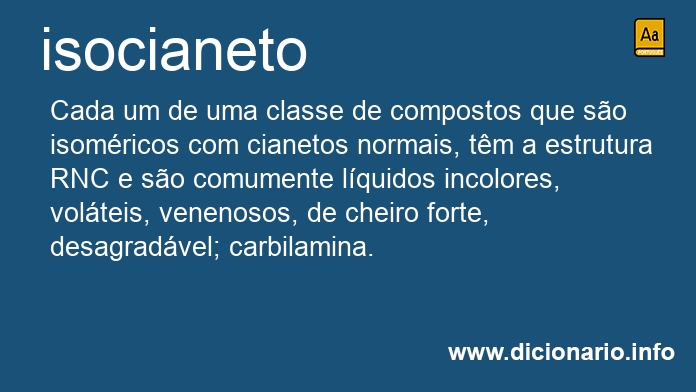 Significado de isocianeto