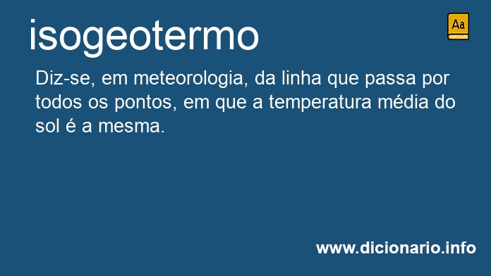 Significado de isogeoterma