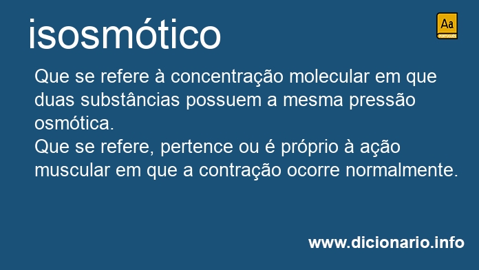 Significado de isosmtico