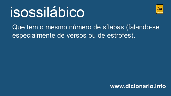 Significado de isossilbico