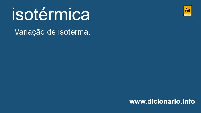 Significado de isotrmica