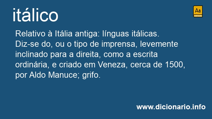 Significado de itlico