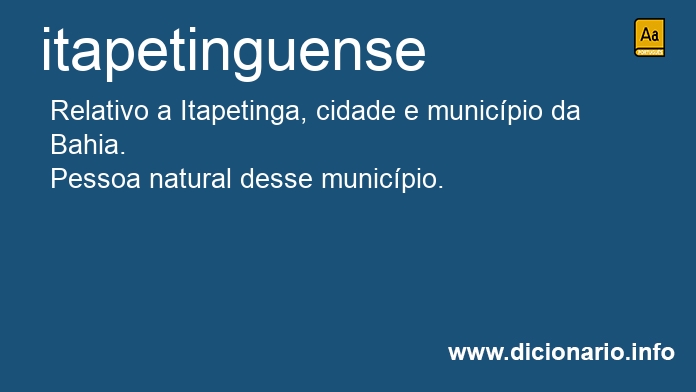 Significado de itapetinguense