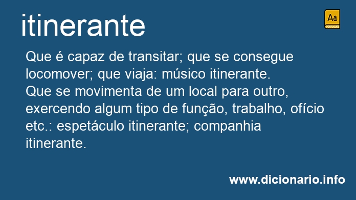 Significado de itinerante