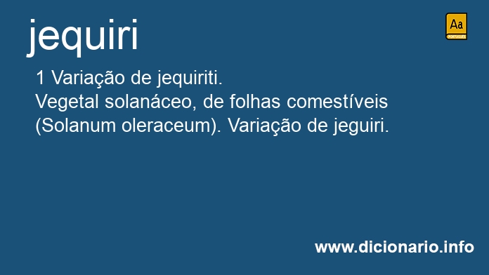 Significado de jequiri