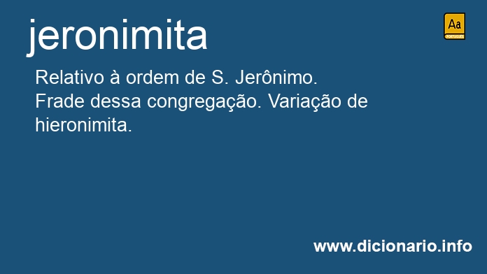 Significado de jeronimita