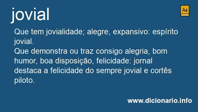 Significado de joviais