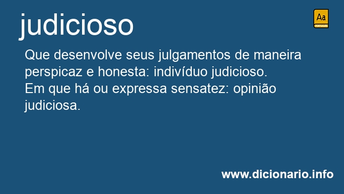 Significado de judiciosa