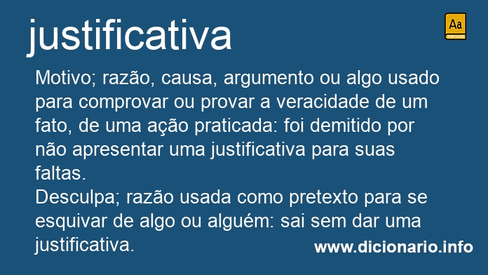 Significado de justificativas