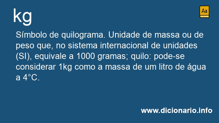 Significado de kg