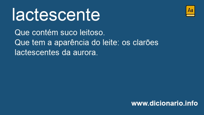 Significado de lactescentes