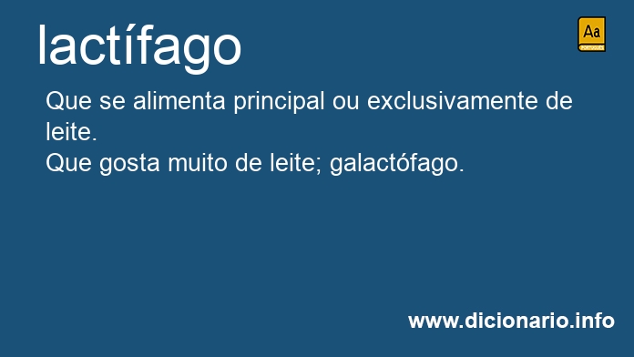 Significado de lactfago