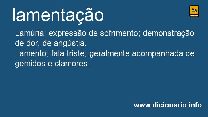 Significado de lamentaes