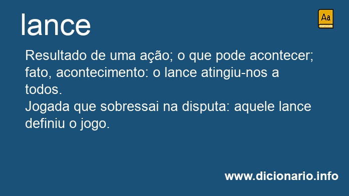 Que significa LANCE • lance SIGNIFICADO • lance DEFINICIÓN • Que es LANCE •  Significado de LANCE 