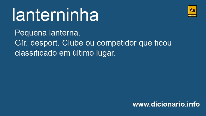 Significado de lanterninha